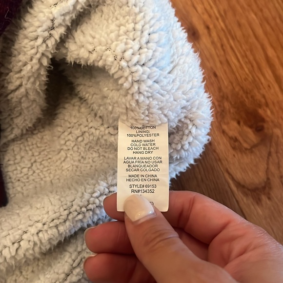 Ambiance Red & Blue Sherpa Lined Flannel Women’s Size Large - Picture 5 of 8